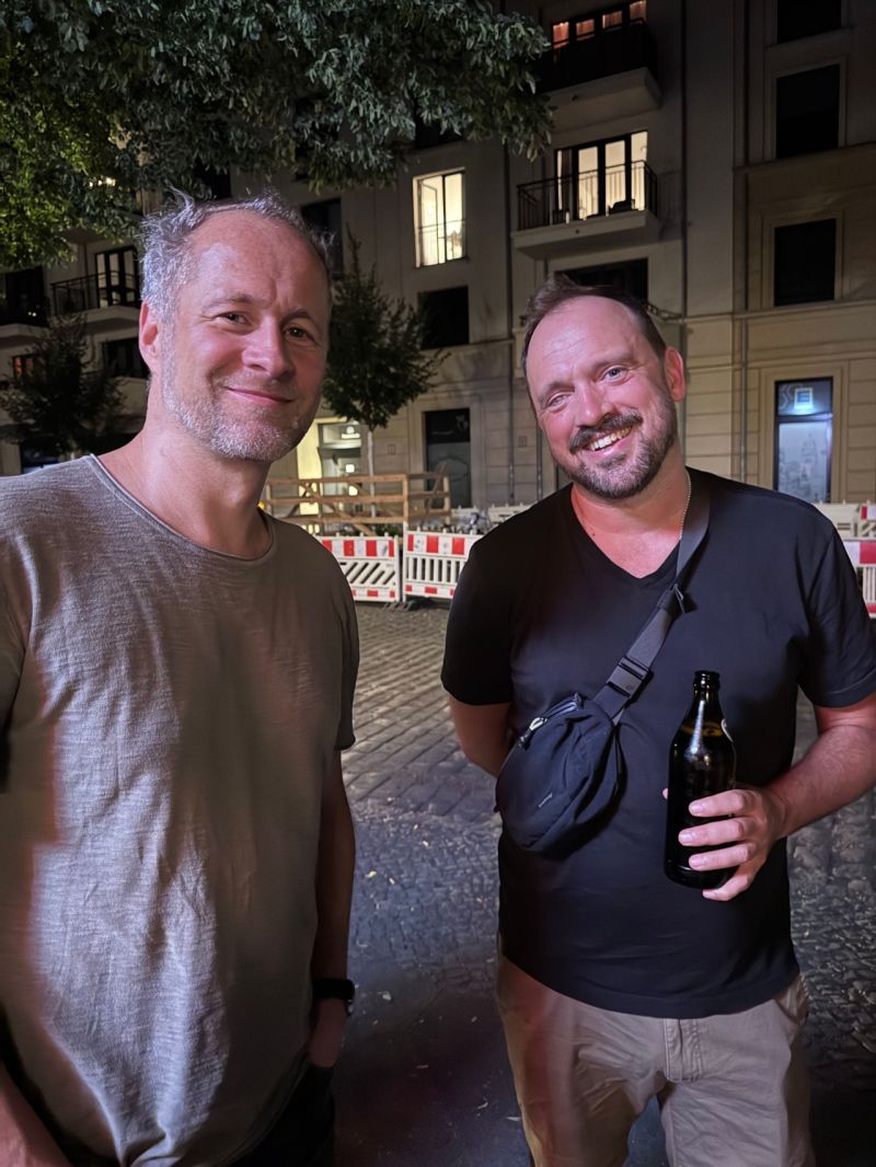 Guests outside IL KINO after the screening